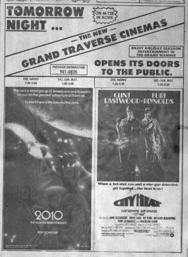 Traverse Bay Cinema - Gt Theater Grand Opening Tomorrow12-13-84 From J Perkette